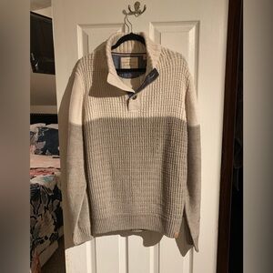 Weatherproof Men's Tan and Cream Sweater